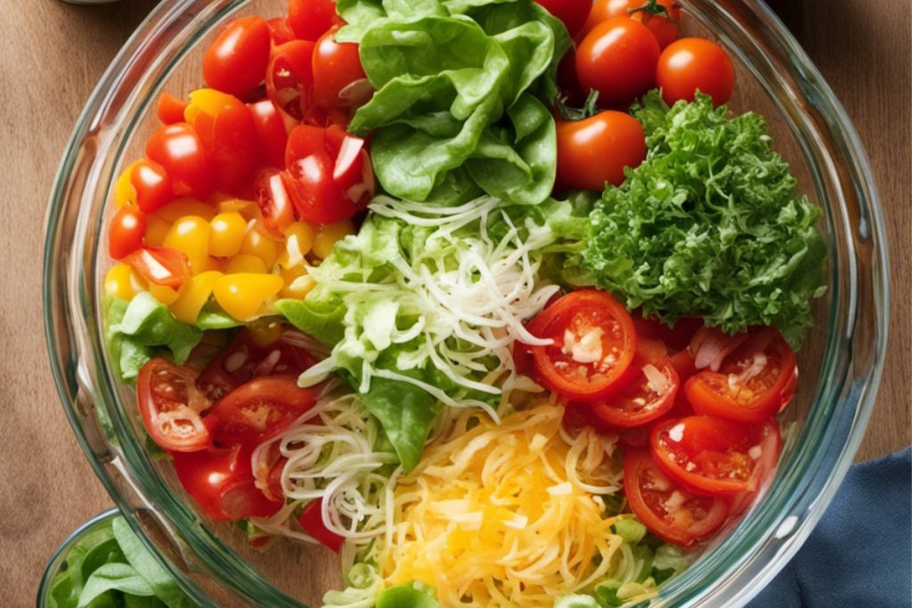 Composition de plats végétariens colorés avec protéines végétales et légumes frais
